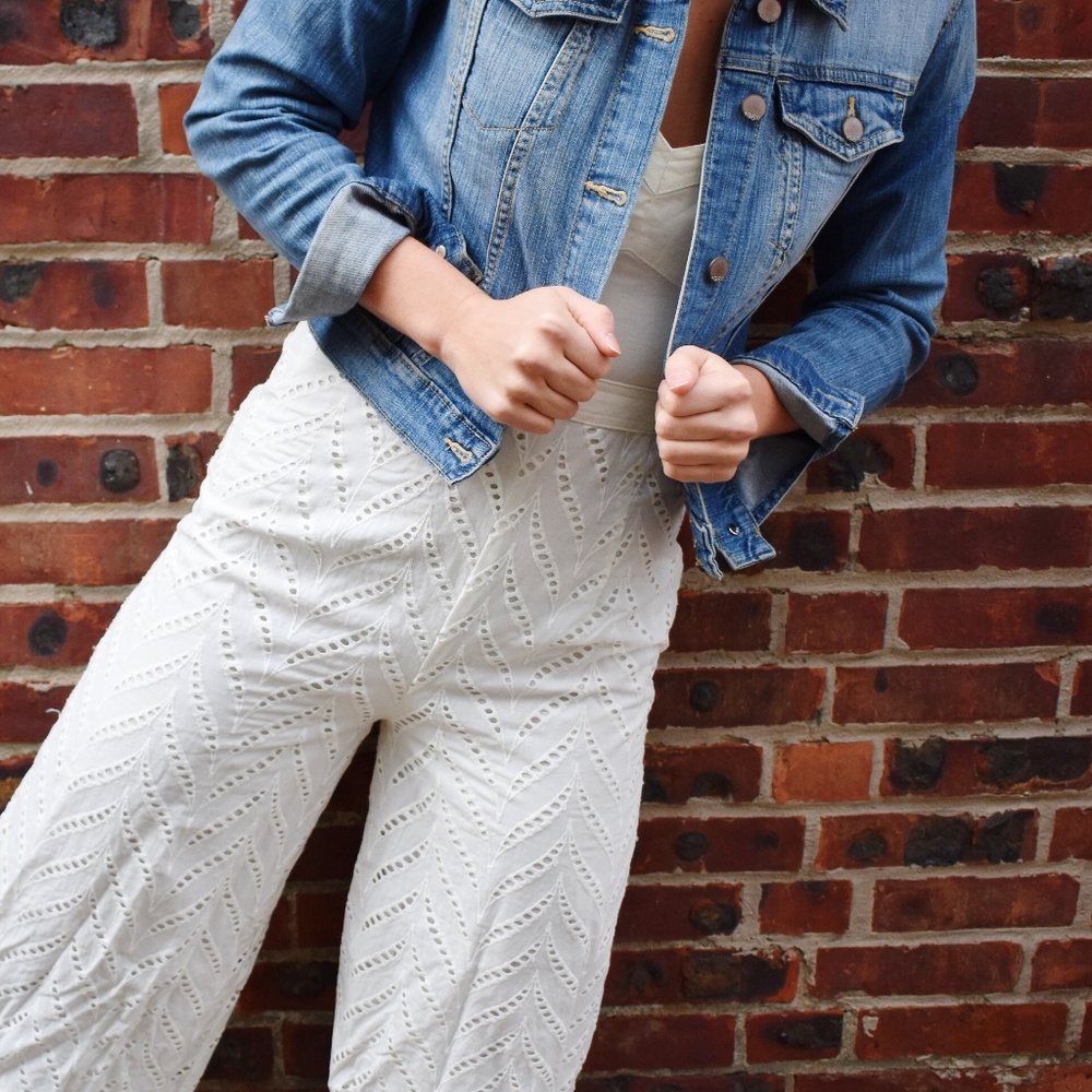 NWOT Anthropologie White Eyelet Jumpsuit